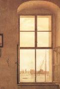 Caspar David Friedrich View of the Artist's Studio Right Window (mk10) oil painting
